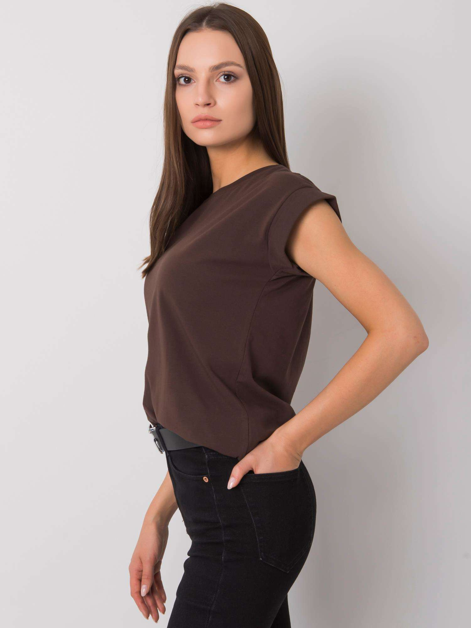 T-shirt Ciemny brązowy