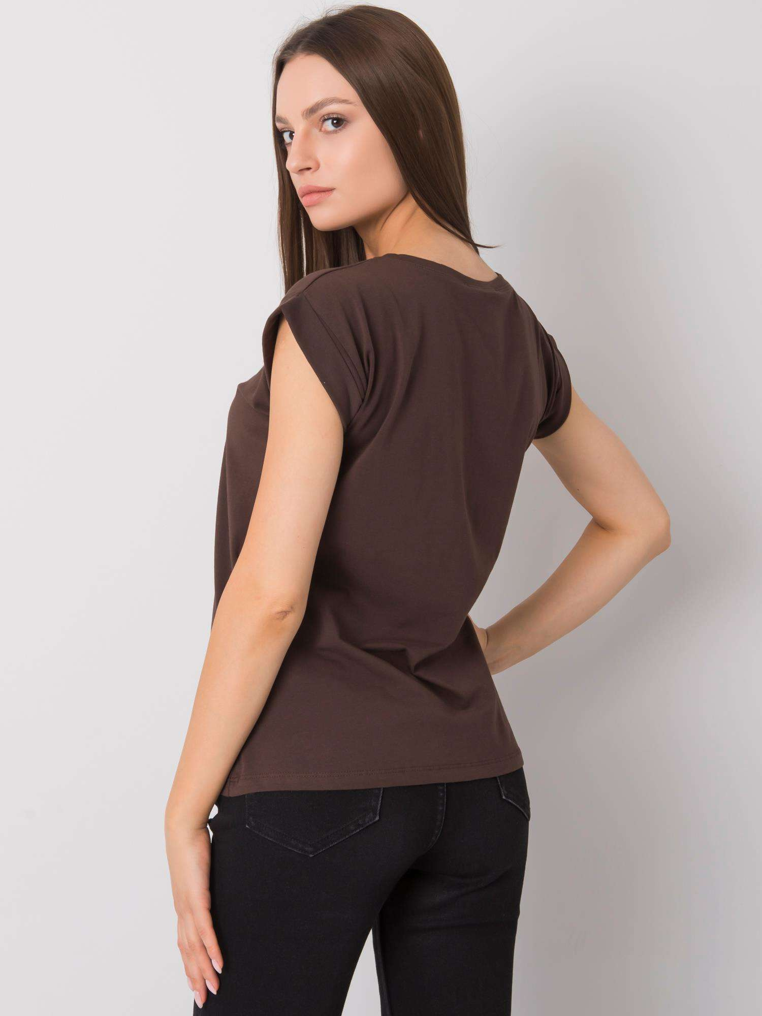T-shirt Ciemny brązowy